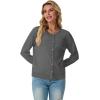imageGRECERELLE Womens Long Sleeve Lightweight Crewneck Casual Cardigan Sweater S2XLCharcoal