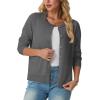 imageGRECERELLE Womens Long Sleeve Lightweight Crewneck Casual Cardigan Sweater S2XLCharcoal