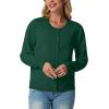 imageGRECERELLE Womens Long Sleeve Lightweight Crewneck Casual Cardigan Sweater S2XLCyan Green
