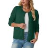 imageGRECERELLE Womens Long Sleeve Lightweight Crewneck Casual Cardigan Sweater S2XLCyan Green