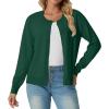 imageGRECERELLE Womens Long Sleeve Lightweight Crewneck Casual Cardigan Sweater S2XLCyan Green