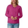 imageGRECERELLE Womens Long Sleeve Lightweight Crewneck Casual Cardigan Sweater S2XLHot Pink
