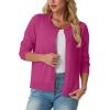 imageGRECERELLE Womens Long Sleeve Lightweight Crewneck Casual Cardigan Sweater S2XLHot Pink