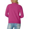 imageGRECERELLE Womens Long Sleeve Lightweight Crewneck Casual Cardigan Sweater S2XLHot Pink