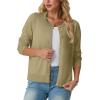 imageGRECERELLE Womens Long Sleeve Lightweight Crewneck Casual Cardigan Sweater S2XLKhaki