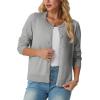 imageGRECERELLE Womens Long Sleeve Lightweight Crewneck Casual Cardigan Sweater S2XLLight Grey