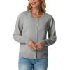 imageGRECERELLE Womens Long Sleeve Lightweight Crewneck Casual Cardigan Sweater S2XLLight Grey
