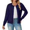 imageGRECERELLE Womens Long Sleeve Lightweight Crewneck Casual Cardigan Sweater S2XLNavy Blue