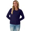 imageGRECERELLE Womens Long Sleeve Lightweight Crewneck Casual Cardigan Sweater S2XLNavy Blue