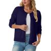 imageGRECERELLE Womens Long Sleeve Lightweight Crewneck Casual Cardigan Sweater S2XLNavy Blue
