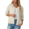 imageGRECERELLE Womens Long Sleeve Lightweight Crewneck Casual Cardigan Sweater S2XLOatmeal