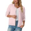 imageGRECERELLE Womens Long Sleeve Lightweight Crewneck Casual Cardigan Sweater S2XLPink White