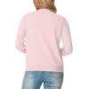 imageGRECERELLE Womens Long Sleeve Lightweight Crewneck Casual Cardigan Sweater S2XLPink White