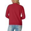 imageGRECERELLE Womens Long Sleeve Lightweight Crewneck Casual Cardigan Sweater S2XLRed