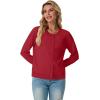 imageGRECERELLE Womens Long Sleeve Lightweight Crewneck Casual Cardigan Sweater S2XLRed