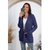 imageGRECERELLE Womens Long Sleeve Loose Knit Cable Open Front Button Down Cardigan Sweater Outerwear Coat with Pockets05navy Blue