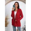 imageGRECERELLE Womens Long Sleeve Loose Knit Cable Open Front Button Down Cardigan Sweater Outerwear Coat with Pockets10red
