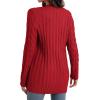 imageGRECERELLE Womens Long Sleeve Loose Knit Cable Open Front Button Down Cardigan Sweater Outerwear Coat with Pockets10red