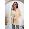 imageGRECERELLE Womens Long Sleeve Loose Knit Cable Open Front Button Down Cardigan Sweater Outerwear Coat with Pockets23beige