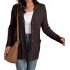 imageGRECERELLE Womens Long Sleeve Loose Knit Cable Open Front Button Down Cardigan Sweater Outerwear Coat with Pockets24coffee