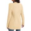 imageGRECERELLE Womens Long Sleeve Loose Knit Cable Open Front Button Down Cardigan Sweater Outerwear Coat with Pockets25apricot