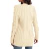 imageGRECERELLE Womens Long Sleeve Loose Knit Cable Open Front Button Down Cardigan Sweater Outerwear Coat with Pockets27off White