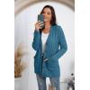 imageGRECERELLE Womens Long Sleeve Loose Knit Cable Open Front Button Down Cardigan Sweater Outerwear Coat with PocketsCyan Blue