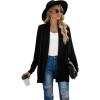 imageGRECERELLE Womens Long Sleeve Open Front Lightweight Casual Business Dressy Cardigan Sweater Fall Winter02 Black