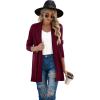 imageGRECERELLE Womens Long Sleeve Open Front Lightweight Casual Business Dressy Cardigan Sweater Fall Winter03 Wine Red