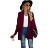 imageGRECERELLE Womens Long Sleeve Open Front Lightweight Casual Business Dressy Cardigan Sweater Fall Winter03 Wine Red