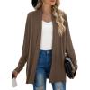 imageGRECERELLE Womens Long Sleeve Open Front Lightweight Casual Business Dressy Cardigan Sweater Fall Winter04 Coffee