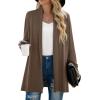 imageGRECERELLE Womens Long Sleeve Open Front Lightweight Casual Business Dressy Cardigan Sweater Fall Winter04 Coffee