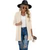imageGRECERELLE Womens Long Sleeve Open Front Lightweight Casual Business Dressy Cardigan Sweater Fall WinterApricot