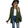 imageGRECERELLE Womens Long Sleeve Open Front Lightweight Casual Business Dressy Cardigan Sweater Fall WinterArmy Green