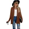 imageGRECERELLE Womens Long Sleeve Open Front Lightweight Casual Business Dressy Cardigan Sweater Fall WinterCaramel