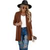 imageGRECERELLE Womens Long Sleeve Open Front Lightweight Casual Business Dressy Cardigan Sweater Fall WinterCaramel