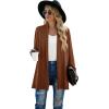 imageGRECERELLE Womens Long Sleeve Open Front Lightweight Casual Business Dressy Cardigan Sweater Fall WinterCaramel