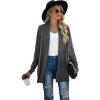 imageGRECERELLE Womens Long Sleeve Open Front Lightweight Casual Business Dressy Cardigan Sweater Fall WinterCarbon Grey