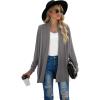 imageGRECERELLE Womens Long Sleeve Open Front Lightweight Casual Business Dressy Cardigan Sweater Fall WinterDark Gray