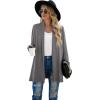 imageGRECERELLE Womens Long Sleeve Open Front Lightweight Casual Business Dressy Cardigan Sweater Fall WinterDark Gray