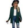 imageGRECERELLE Womens Long Sleeve Open Front Lightweight Casual Business Dressy Cardigan Sweater Fall WinterDark Green