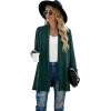 imageGRECERELLE Womens Long Sleeve Open Front Lightweight Casual Business Dressy Cardigan Sweater Fall WinterDark Green