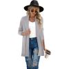 imageGRECERELLE Womens Long Sleeve Open Front Lightweight Casual Business Dressy Cardigan Sweater Fall WinterGrey White