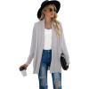 imageGRECERELLE Womens Long Sleeve Open Front Lightweight Casual Business Dressy Cardigan Sweater Fall WinterGrey White