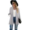 imageGRECERELLE Womens Long Sleeve Open Front Lightweight Casual Business Dressy Cardigan Sweater Fall WinterGrey White