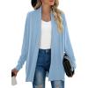 imageGRECERELLE Womens Long Sleeve Open Front Lightweight Casual Business Dressy Cardigan Sweater Fall WinterLight Blue