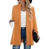 imageGRECERELLE Womens Long Sleeve Open Front Lightweight Casual Business Dressy Cardigan Sweater Fall WinterLight Orange