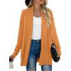 imageGRECERELLE Womens Long Sleeve Open Front Lightweight Casual Business Dressy Cardigan Sweater Fall WinterLight Orange