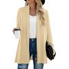imageGRECERELLE Womens Long Sleeve Open Front Lightweight Casual Business Dressy Cardigan Sweater Fall WinterLight Yellow