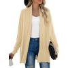 imageGRECERELLE Womens Long Sleeve Open Front Lightweight Casual Business Dressy Cardigan Sweater Fall WinterLight Yellow